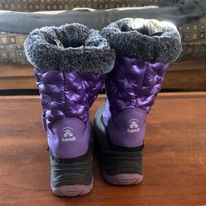 Kamik Vibrant Purple and Black Quilted Boots